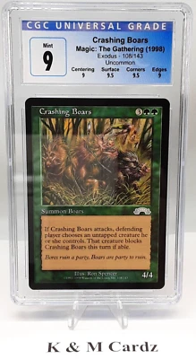 Crashing Boars - Exodus - MTG - Graded - CGC 9.0 - Image 1 of 4
