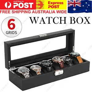 6 Grids Watch Box Jewelry Display Organizer Gift Collection Holder Case DF - Picture 1 of 8