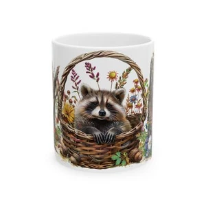 Racoons Hiding Wildlife Creatures Themed Ceramic Coffee Mug   - Picture 1 of 9