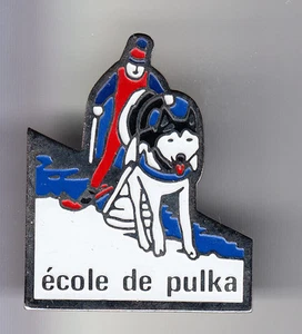 RARE PINS PIN'S .. SPORT CHIEN DOG HUSKY TRAINEAU PULKA ECOLE FRANCE ~B2 - Imagen 1 de 1