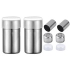 2-Pack Mini Salt Pepper Shaker,5ml Salt and Pepper Shaker with Lid,Stainless Ste