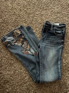 Grace In LA Girls Size 16 Flare Jeans Embroidered Rare Find - Picture 1 of 5