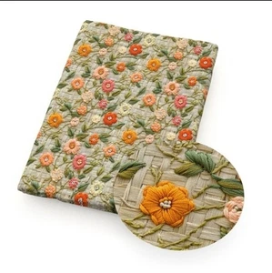 Flower floral 3D look Polyester Cotton blend fabric Spring flower 20x55" 1278280 - Picture 1 of 2