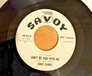 JIMMY BARNES - Don't Be Mad With Me / You Thrill Me So Much 7" promo USA SAVOY - Picture 1 of 3
