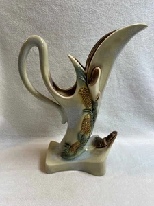 Vintage Rumpf groß/hoch 14" Mid Century Pergament und Kiefer Vase - Bild 1 von 8