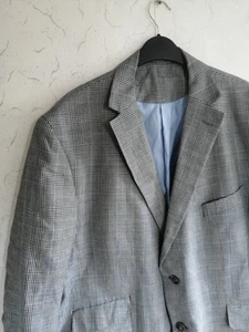 M&S Sartorial Linen 50% Wool 50% Jackets Navy/White UK 48 Chest 122cm. Pre-owned - Picture 1 of 21