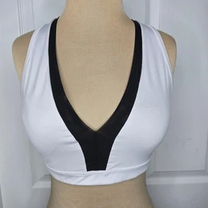 Victoria Sport Sport BH schwarz weiß Träger Rücken Activewear L/G - Bild 1 von 12