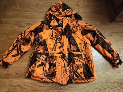 Mens XL Guide Series TecH2O Orange Camo Insulated Hunting Jacket Parka Adult - Image 1 of 4