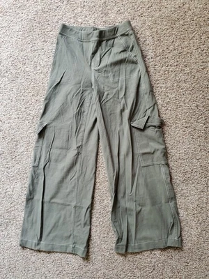 Девочек молодежи H & M оливковый зеленый широкие ноги повседневный грузовой стиль Skater брюки, размер 14 - Изображение 1 из 4