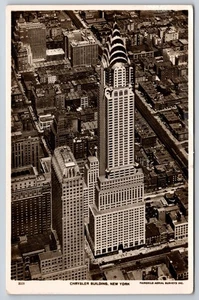 Fairchild Aerial Surveys View of Art Deco Chrysler Building New York City RPPC - Picture 1 of 2