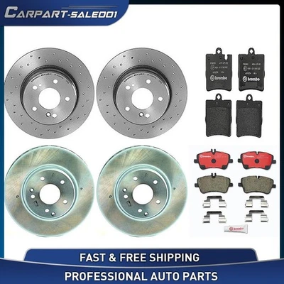 Juego de pastillas de freno de disco delanteras traseras rotor de freno de disco para Mercedes-Benz C320 2001-2005 Foto 1 de 4