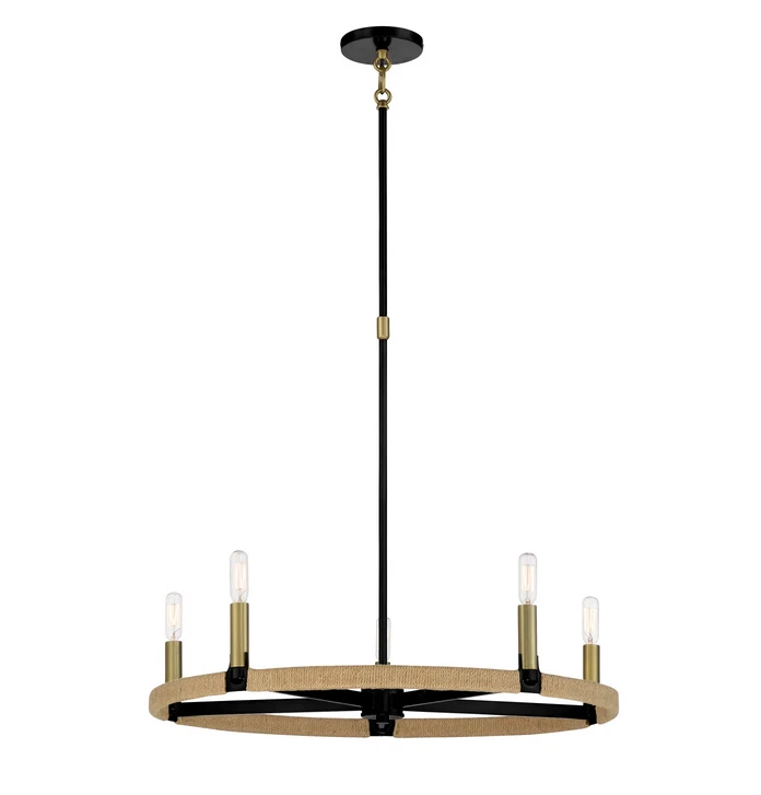 Minka Lavery 3865 Windward Passage 5 Light 27"W Ring Chandelier Coal Soft Brass - Image 1 of 4