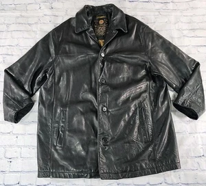 Vintage Andrew Marc New York Black Leather Bomber Jacket Coat MENS SIZE XXL - Picture 1 of 21
