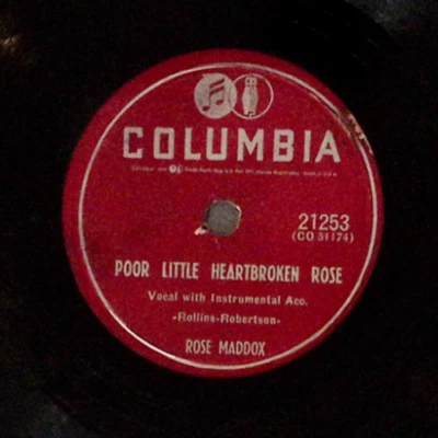 ROSE MADDOX MARRY ME AGAIN/POOR LITTLE HEARTBROKEN ROSE COLUMBIA  78 RPM 156-65 - Image 1 of 3
