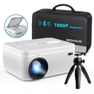 BIGASUO HD 9000L Bluetooth Projector Built in DVD Player, Mini Projector 1080P - Picture 1 of 7