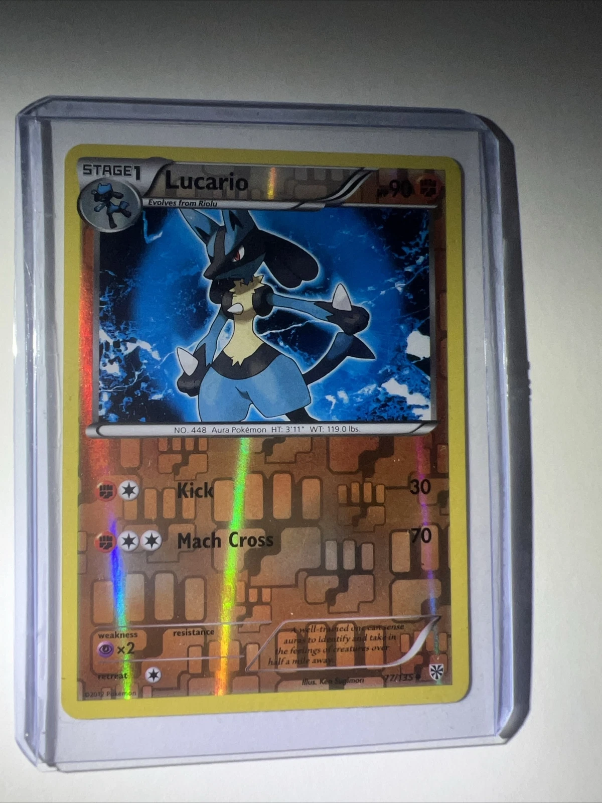 Pokémon TCG Lucario Black and White Plasma Storm 78/135 Reverse Holo Rare LP
