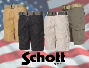SCHOTT NYC USA CARGO SHORTS WITH BELT [71015] - Picture 1 of 5