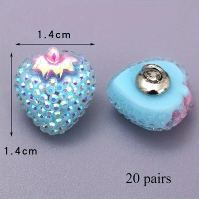 20pcs Strawberry Flower Shank Buttons Plastic for Garment DIY Sewing Craft Cute - Image 1 of 4