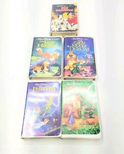 Disney Black Diamond VHS Tapes Lot Of 5 Mouse Fox Peter 101 Robin 9514