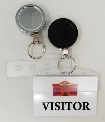Heavy Duty Reel Retractable Security Door Pass Key Holder With Swipe Card Holder - Image 1 of 4