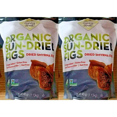 Sunny Fruit USDA Organic Sun Dried Smyrna Figs  Fruit Unsulfured 40 Ounces X 2 - Image 1 of 4