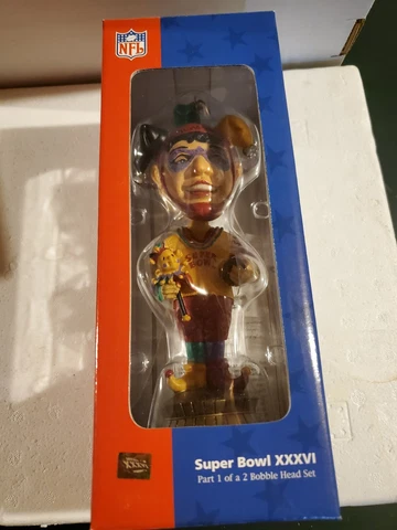 NIB 2002 NFL Super Bowl XXXVI Part 1 of 2 Limited Edition Jester USA Bobblehead Cover