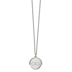 Chisel Women's Necklace Stainless Steel Polished Infinity Moveable, 16.5 inch - Picture 1 of 3