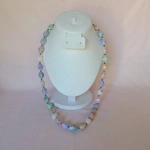 Speckled Lucite Faux Stone Pastel Chunky Necklace Beaded Retro Easter Spring  - Picture 1 of 7