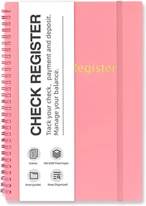Check Registers for Personal Checkbook, Double Spiral Check Register Book, Budge - Picture 1 of 12