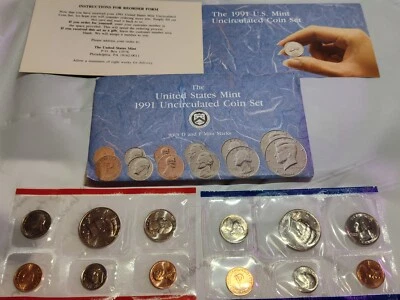 1991 United States Coin Proof Set P & D - Image 1 of 4