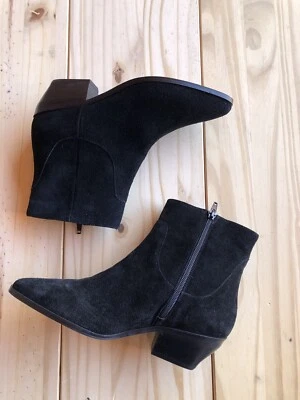 Brunomagli Genuine Nubuck Leather ,side Zip Closure Booties, Sz 8.5, New, Italy - Image 1 of 4