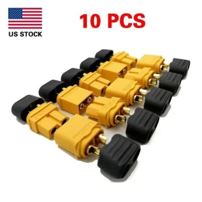 5 пар разъемов Amass XT60H штекерные/гнездовые позолоченные + защитная оболочка - Изображение 1 из 4