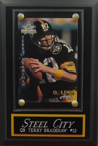 TERRY BRADSHAW PITTSBURGH STEELERS CARD PLAQUE FOR YOUR MAN CAVE WALL DECOR Cover