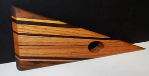 Handmade WOOD Cutting Charcuterie BOARD Inlay design Triangle Shape 13" x 5.5" - Picture 1 of 5