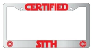 Certified Sith Chrome Plastic License Plate Frame Star Wars - Picture 1 of 1