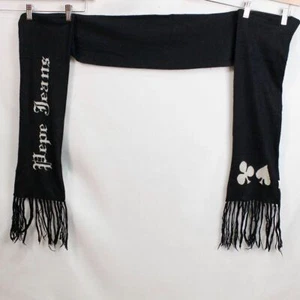 Sciarpa Pepe Jeans nera con ricami bianchi 204x17 cm Unisex - Imagen 1 de 7