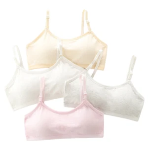 Girl's Bra Crop Tops for 10-13 Years Cotton Underwear Girls Sports Bras 2 Pack - Imagen 1 de 15