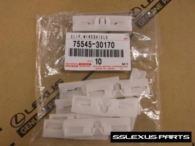 Lexus RC350 RC200T (2015-2018) OEM Genuine WINDSHIELD SIDE MOULDING CLIPS (x10) - Image 1 of 2
