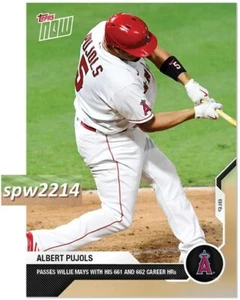 2020 Topps Now Albert Pujols #285 Passes Willie Mays with 661 and 662 Career HRs - Picture 1 of 1