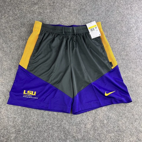 Nike Mens LSU Tigers Dri Fit Shorts Size Small DN5718-060 Football Grey Purple Cover