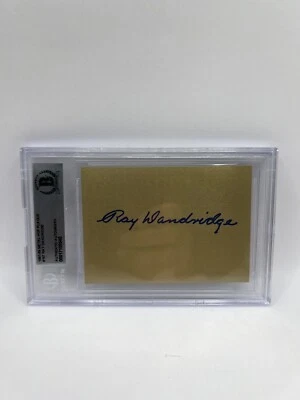 Ray Dandridge Signed 1981-89 Hall Of Fame Metallic Plaque Card Beckett Auto - Image 1 of 2