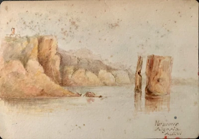 Pintura Nemours Ghazaouet Argelia años 1850 Gran Tour acuarela firmada Foto 1 de 4