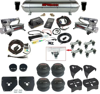 Complete Air Ride Suspension Kit w/580 Chrome & 27685 Air Lift 3P Fits C10 73-87 - Image 1 of 4