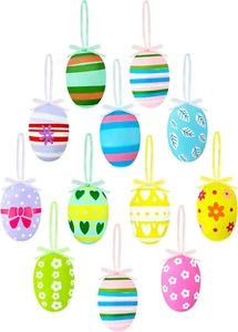 Easter Ornaments for Tree,Easter Tree Decorations,12Pcs Hanging Egg Ornaments - Picture 1 of 12