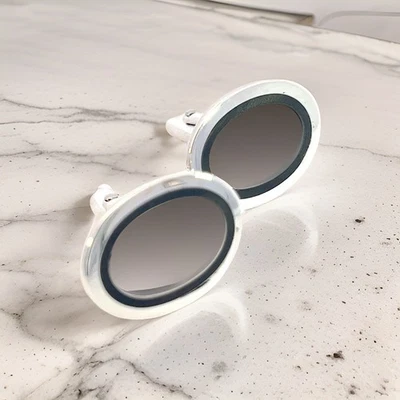 Tiffany & Co Estate Mens Silver & Blue Enamel Cufflinks Sterling Silver TIF820 - Image 1 of 4