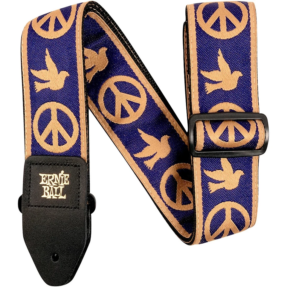 Ernie Ball Navy Blue/beige Peace Love Dove Jacquard Guitar Strap P04699