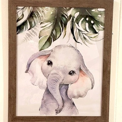 Safari Baby Animal Themed Nursery Unframed Artwork - 18" x 22" - Image 1 of 4