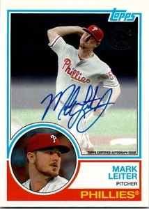 2018 Topps MARK LEITER Philadelphia Phillies 1983 Topps CERTIFIED ON CARD AUTO - Picture 1 of 2