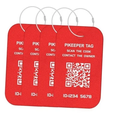 Smart Luggage Tags (-Pack) - QR Code Shows Scanner’s Location on Scan, 4 Red - Image 1 of 4