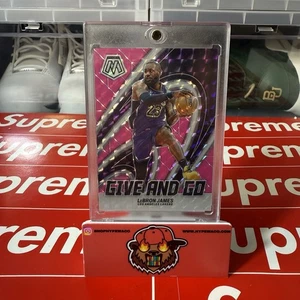2023-24 Panini Mosaic - Give and Go LeBron James #3 Fluorescent Pink Mosaic /10 - Picture 1 of 2